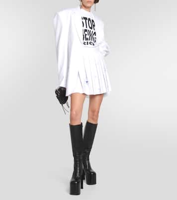 Minifalda de algodón estampada plisada | Vetements