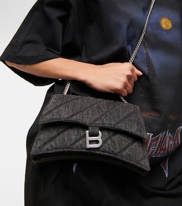Crush denim shoulder bag | Balenciaga