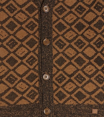 Cardigan Face Tiles en laine et coton | Acne Studios Kids