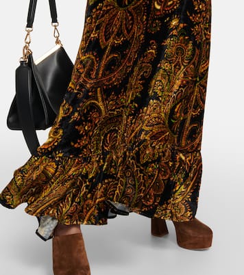 Robe longue en velours à motif cachemire | Etro