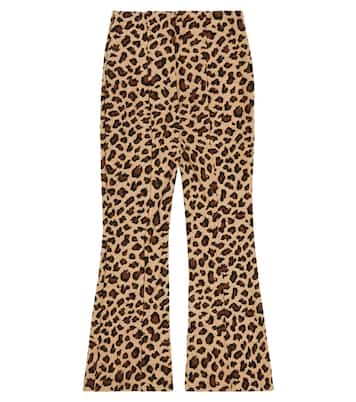 Leopard-print jersey flared pants | Monnalisa