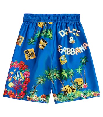 Bermudas de seda estampadas | Dolce&Gabbana Kids
