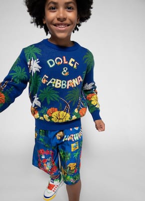 Bermudas de seda estampadas | Dolce&Gabbana Kids