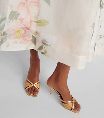Sandali Penn 70 in rafia e pelle | Malone Souliers