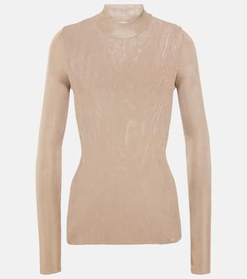 Pullover in maglia di seta a coste | Saint Laurent