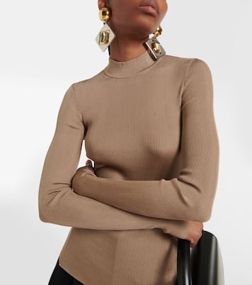 Pullover in maglia di seta a coste | Saint Laurent