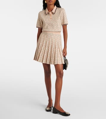 Monogram pleated miniskirt | Tory Burch
