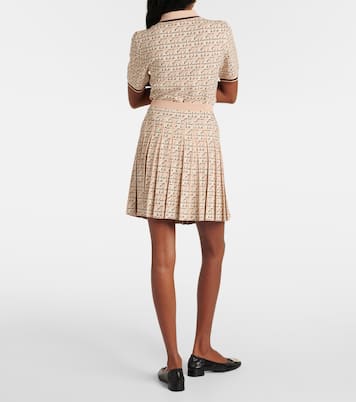 Monogram pleated miniskirt | Tory Burch