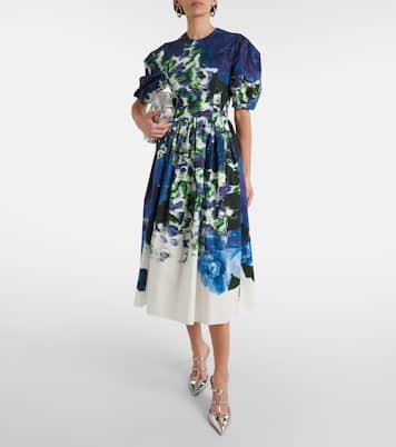 Abito midi in cotone con stampa floreale | Erdem
