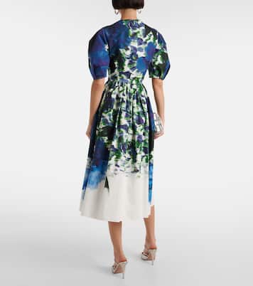 Abito midi in cotone con stampa floreale | Erdem