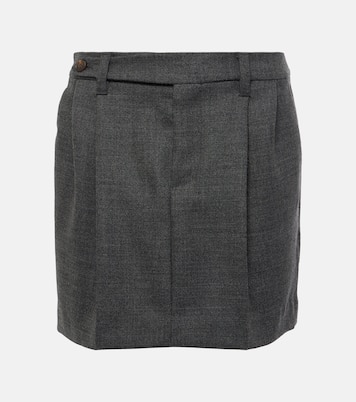 Pleated virgin wool miniskirt | Brunello Cucinelli