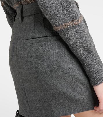 Pleated virgin wool miniskirt | Brunello Cucinelli