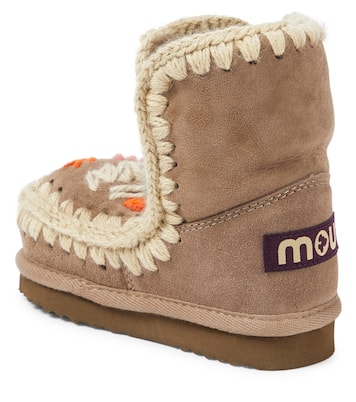 Bestickte Schneestiefel aus Veloursleder | Mou Kids