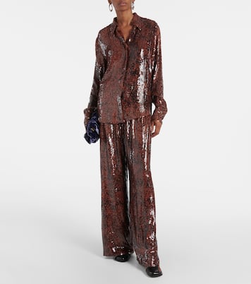 Sequined wide-leg pants | Dries Van Noten