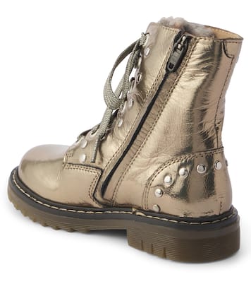 Sid metallic leather combat boots | Pom d'Api