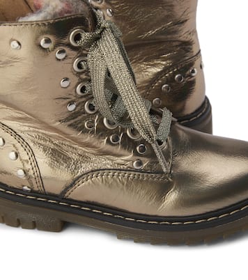 Sid metallic leather combat boots | Pom d'Api
