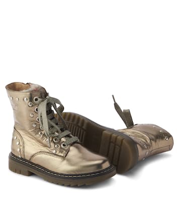 Sid metallic leather combat boots | Pom d'Api