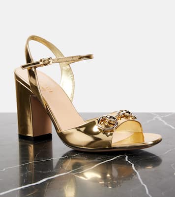 Sandalen Gucci Horsebit aus Metallic-Leder | Gucci