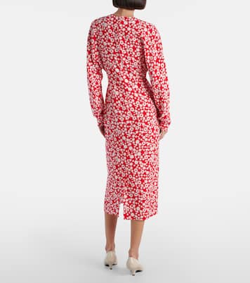 Abito midi Enver in raso con stampa | Marni