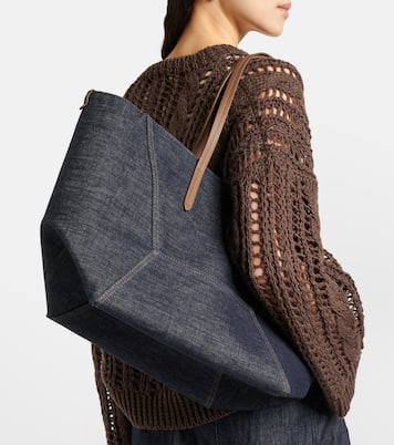 Borsa Duo Large in denim | Brunello Cucinelli