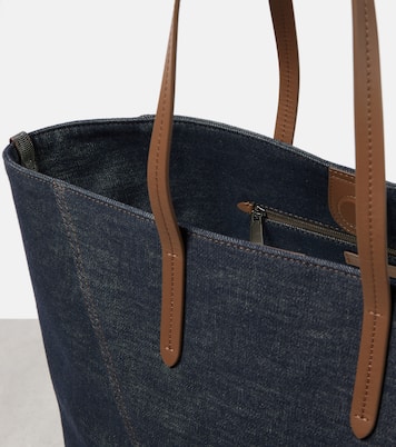 Borsa Duo Large in denim | Brunello Cucinelli