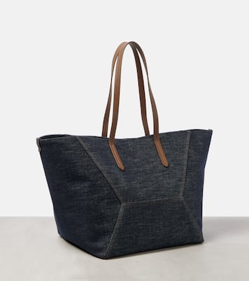 Borsa Duo Large in denim | Brunello Cucinelli