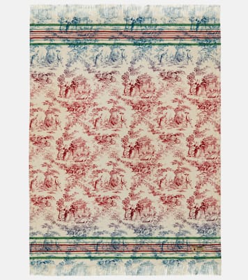 Zacinto fringed linen jacquard blanket | The House of Lyria