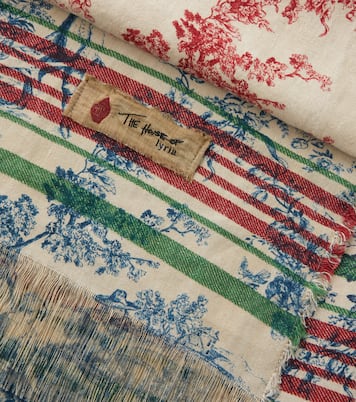 Zacinto fringed linen jacquard blanket | The House of Lyria