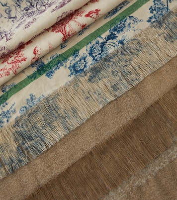 Zacinto fringed linen jacquard blanket | The House of Lyria
