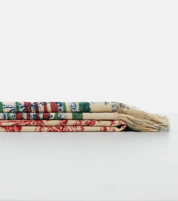 Zacinto fringed linen jacquard blanket | The House of Lyria