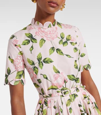Vestido midi de popelín floral | Oscar de la Renta