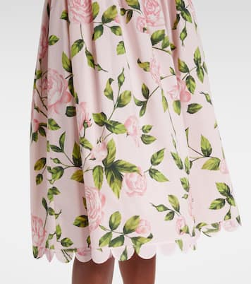 Vestido midi de popelín floral | Oscar de la Renta