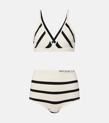 Bralette e slip in misto cotone a righe | Moncler
