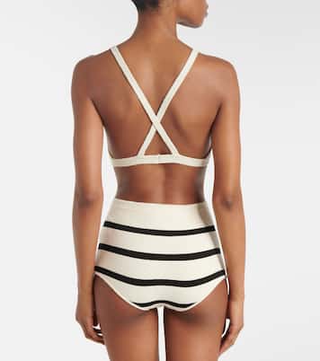 Bralette e slip in misto cotone a righe | Moncler