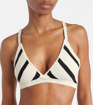 Bralette e slip in misto cotone a righe | Moncler