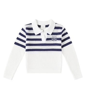 Pullover stile polo 4G in cotone a righe | Givenchy Kids