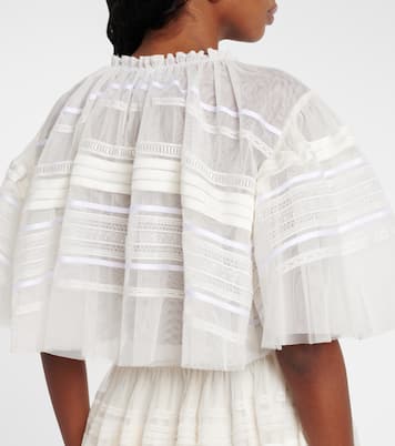 Top cropped in pizzo e tulle | Xu Zhi