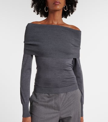 Top en laine vierge à encolure bardot | Stella McCartney