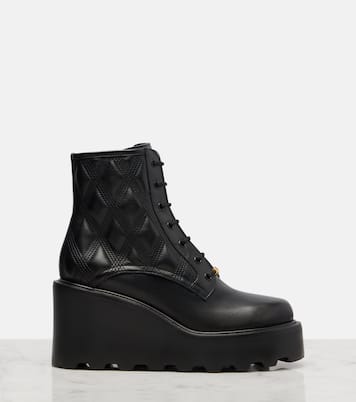 Quiltie 67 leather lace-up boots | Valentino Garavani