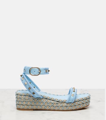 Espadrille-Sandalen Rockstud Torchon aus Leder | Valentino Garavani