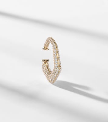 Carved 18kt gold ear cuff with diamonds | Ananya