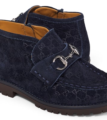 Ankle Boots Horsebit GG aus Veloursleder | Gucci Kids