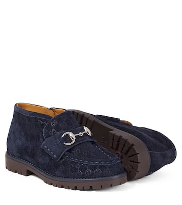 Ankle Boots Horsebit GG aus Veloursleder | Gucci Kids