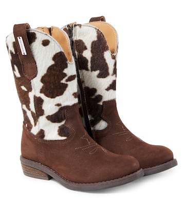 Stivali texani in suede e cavallino | Monnalisa