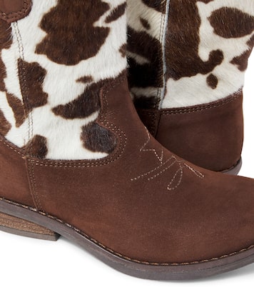 Stivali texani in suede e cavallino | Monnalisa