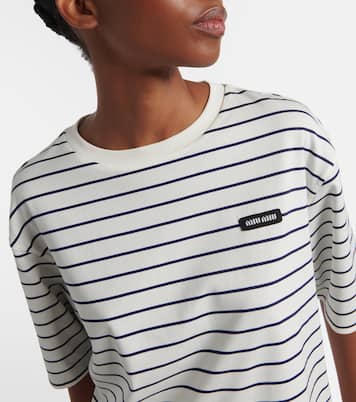 Camiseta de algodón a rayas | Miu Miu