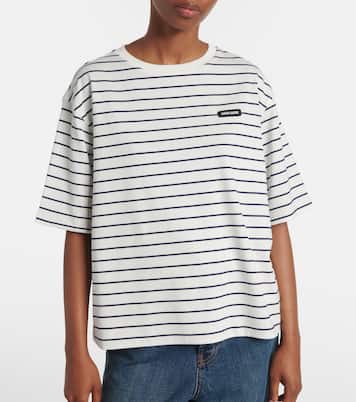 Camiseta de algodón a rayas | Miu Miu