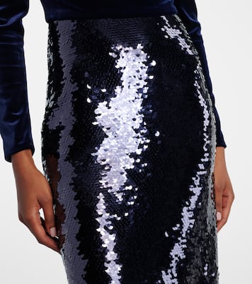 Robe longue en velours à sequins | Monique Lhuillier