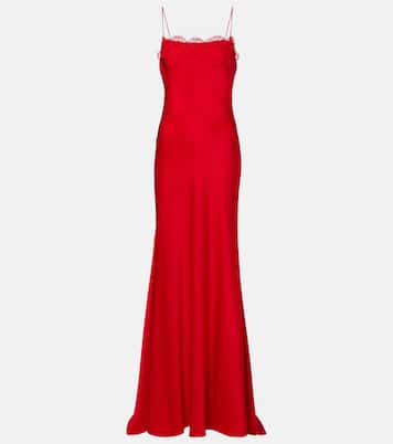 Lace-trimmed crêpe satin gown | Alex Perry