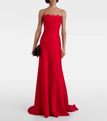 Lace-trimmed crêpe satin gown | Alex Perry